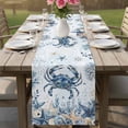 thumbnail image 4 of Blue Crab Coastal Table Runner 60 Inches, Beach Starfish Nautical Coral Botanical Bed Runner Dresser Scarves Tabletop for Indoor Outdoor Parties/Ceremony/Banquet, 13" x 60", 4 of 9