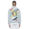 thumbnail image 6 of Victorious Men's Casual Distressed Colorful Painted Tiger Denim Jean Jacket DK165 - Light Indigo - 3X-Large, 6 of 6