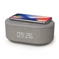 thumbnail image 1 of i-box Dawn, Radio Despertador, Despertador para Dormitorio, Radio FM, Despertador Digital con Carga Inalámbrica, Altavoces con Bluetooth, Puerto USB, Luz Nocturna Regulable (Gris), 1 of 5