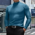 thumbnail image 3 of Men's Casual Slim Fit Long Sleeve Turtleneck Pullover Lightweight Basic Top for Spring Fall Layering,Navy,S, 3 of 8