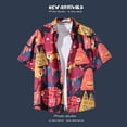 thumbnail image 4 of Men's Hawaiian Shirts Button Down Short Sleeve Tropical Print Casual Summer Beach Vacation Aloha Shirt,Sizes XS-XL, 4 of 5