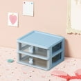 thumbnail image 4 of Taotanxi 1Pc Plastic Storage Drawers Two Layer Drawer Type Closet Transparent Desktop Storage Box for Office Home, 4 of 6