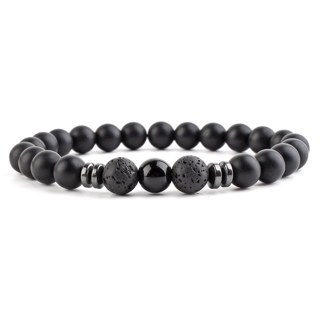 Pulsera de equilibrio de cuentas de piedra simple, brazalete de pareja, joyería para el cuidado de la salud (C) Ehuebsd Cuidado Belleza