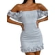thumbnail image 5 of Lucakuins, vestido ajustado de encaje Floral para mujer, cuello barco, espalda descubierta, volantes, vestido de cóctel, minivestido de fiesta de verano Lucakuins  moda, 5 of 9