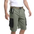 thumbnail image 6 of Migroa Men's Hiking Cargo Shorts with Zipper Pockets Lightweight Outdoor Work Camping Sport Golf Casual Travel Fishing Multipocket Blackish Green L, 6 of 8