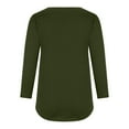 thumbnail image 4 of QIPOPIQ T-Shirts pour Femmes à Col en V à Manches 3/4 Hauts Unis Chemises Décontractées d'Été Liquidation, 4 of 6