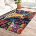 thumbnail image 4 of Cow Floral Carpet,4x5 Area Rug, Non Slip Low Pile Soft Machine Washable, Colorful Cow Area Rugs, Wild Flower Cow Rugs for Bedroom Living Room Rug 17&-75, 4 of 7