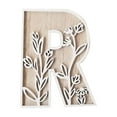 thumbnail image 2 of Fiudx Colgante de Flor de Madera, Diseño de Letras Talladas a Mano, Textura de Madera Natural, Decoración para Bodas y Hogar, Ideal para Eventos Festivos, Material Duradero y Resistente, Juego de 1 P, 2 of 4