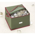 thumbnail image 5 of Whitmor Large Polyester Christmas Ornament Box 75 Sections, Green W/Red Trim - Adult Use, 5 of 7