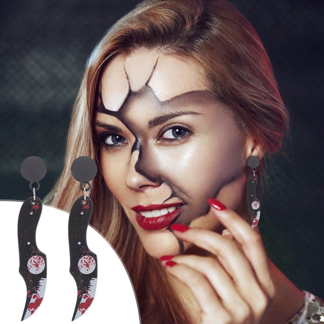 Fiudx Ofertas relámpago del día, solo en línea Pendientes de Halloween Pendientes acrílicos punk Herramienta para cortar verduras