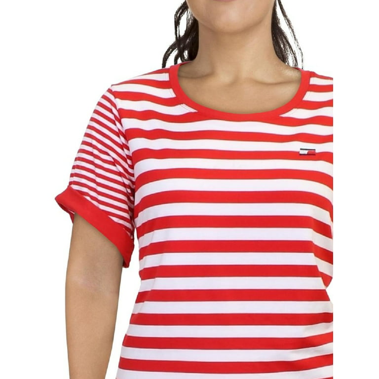 Tommy Hilfiger women`s Short sleeve Graphic shirt Big TH Logo XL