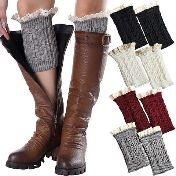 Nvzi Women Short Boots Socks Winter Crochet Boot Cuffs Leg Warmers Pair 4