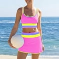 thumbnail image 5 of Tummy Control Swimsuits for Women High Waisted Neon Bikini Sets 3 Piece Sporty Bathing Suit with Skirt, 5 of 6