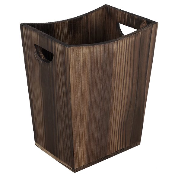 Papelera pequeña de madera ETELI para oficina, color marrón