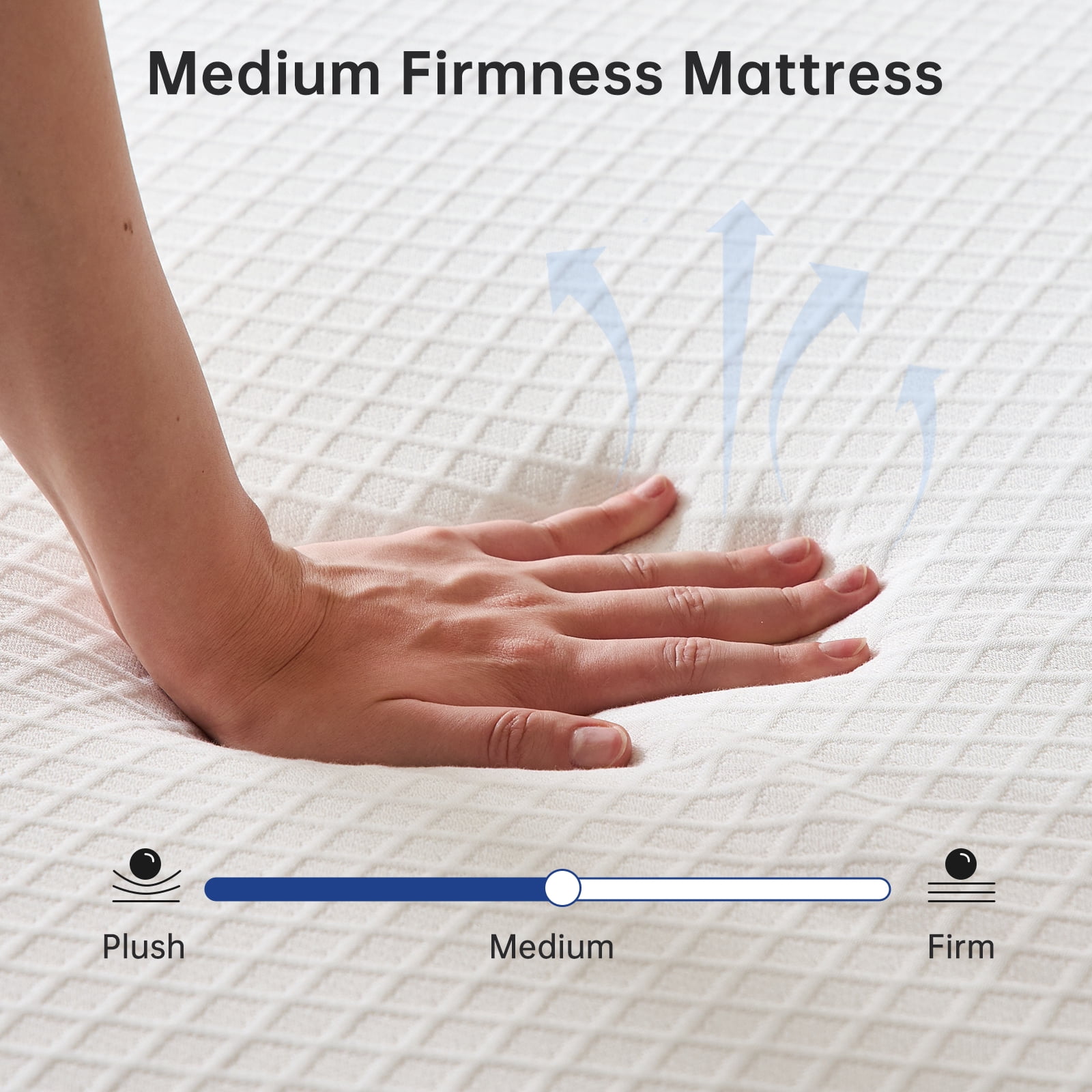 Babyqueen King Mattress Gel Memory Foam Mattress 10 inch, Medium Firm Support & Breathable Cooling, Mattress in a Box