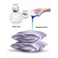 thumbnail image 6 of Outdoor Pillows Waterproof, Purple Ombre Throw Pillows with Inserts Included, Modern Moire Abstract Art Aesthetics Indoor Outdoor Decorative Lumbar Pillow for Bed/Couch/Patio 12"x20", 2Pcs, 6 of 8