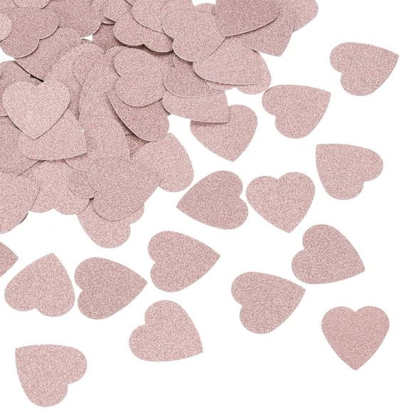 250Pcs Heart Confetti Glitter Confetti Table Confetti Decor for Party Wedding Decorations,1.18x1.18Inch,Rose Gold