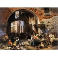 thumbnail image 2 of Bierstadt, Albert 24x19 Gold Ornate Wood Framed with Double Matting Museum Art Print Titled - Roman Fish Market. Arch of Octavius, 2 of 4