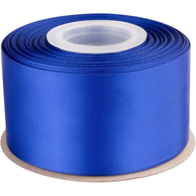GFDYREE 2" Inch Double Faced Satin Ribbon Cobalt Solid Polyester Craft Ribbon - 25 Yards Perfect for Gift Wrapping, Crafts, Wreath, Wedding Party Ceremony Decoration, Floral Arrangement, Sew