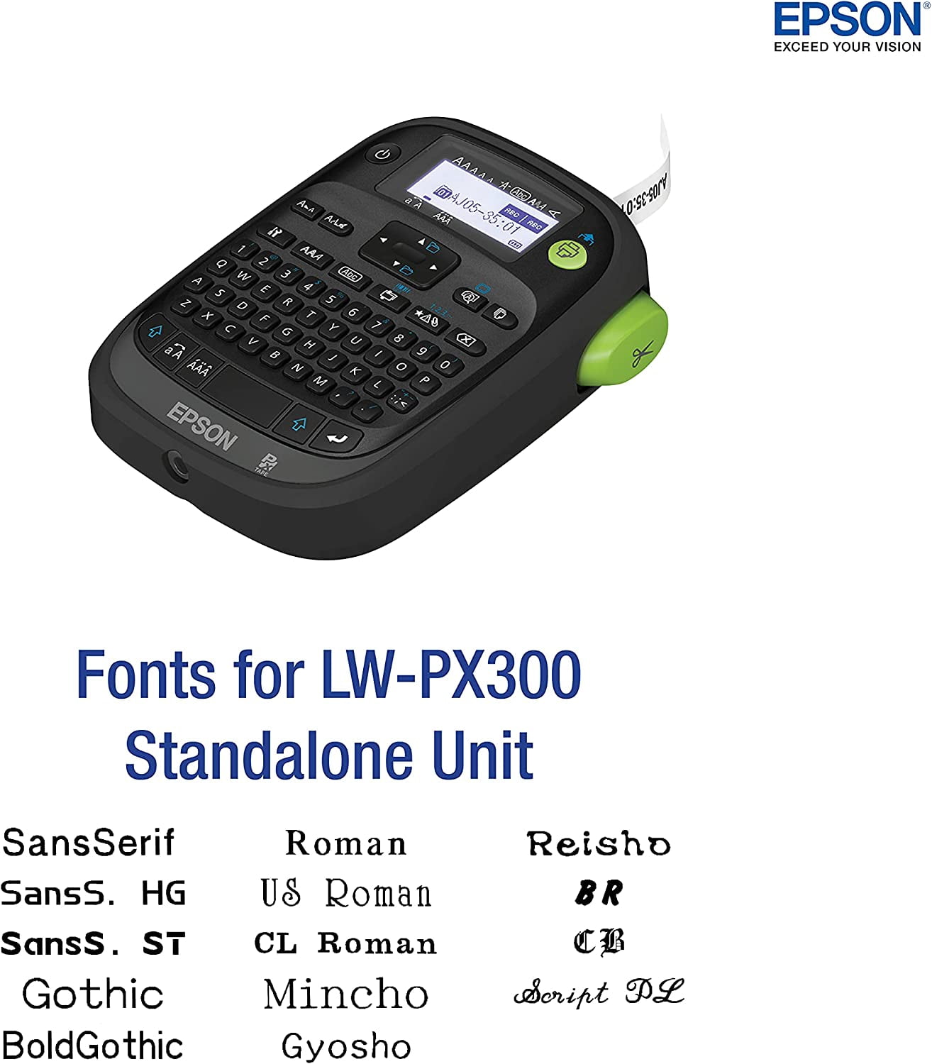Epson LABELWORKS LW-PX300ADPT Industrial Label Maker with Adapter - Sticker & Magnetic Tape Compatible