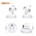 thumbnail image 4 of Spots Sans Fil à Piles Lumières d'Accent Intérieur Dimmable Projecteur LED Partout Lumière Murale Rotative (2 Pack), Blanc, 4 of 8