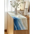 thumbnail image 5 of Table Runner 48 Inches Long for Kitchen Dining, Navy Blue Ombre Ocean Dresser Scarf Farmhouse, Dining Table Decorations for Wedding/Parties, Watercolor Coastal Beach Waves 13 x 48 In, 5 of 8