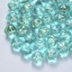 thumbnail image 1 of Transparent Spray Painted Glass Beads with Glitter Powder Flower Aquamarine 10.5x9.5x8mm Hole: 1mm, 1 of 2