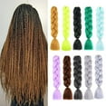thumbnail image 4 of Fibre Haute Température Simple Couleur Unie Tresse Jumbo Extension de Cheveux Accessoires pour Cheveux, 4 of 7