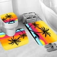 thumbnail image 5 of Coconut Palm Shower Curtain Set,4PCS Purple Sun Bathroom Sets with Shower Curtain and Bath Mat, Toilet Lid Cover and U Shaped Rugs,72"x72" Polyester Fabric Bathtub Curtain with Hooks, SETZZTE12, 5 of 8