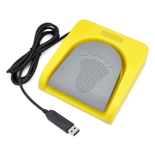 Mistaha Interrupteur à Pédale USB Personnalisable avec Câble de 2 m - Gris, Manette de Jeu Multimédia, Fonction Touche de Raccourci, Conception Durable