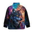 thumbnail image 5 of Uorisanigo Galaxy Wolf Girls Half Zip Cropped Pullover Sweatshirt Oversized Sweatshirts Long Sleeve Pullover Crop Tops for Sports and Daily Wear Fall Kids Jackets Shirts Tops, 5 of 7