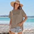 thumbnail image 4 of Luniro Women Tops Oversized Summer Short Sleeve Sweater Knit Seams Outside T Shirt Clothes Trendy, 4 of 12