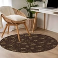 thumbnail image 4 of Round Rugs 3.3Ft, Brown Floral Round Area Rug Washable Indoor Throw Carpet, Vintage Spring Botanical Flowers Soft Non Slip Circle Rug for Laundry Room Patio Home Decor Aesthetic, 4 of 8