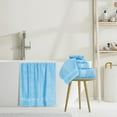 thumbnail image 5 of GLAMBURG Ultra Soft 8-Piece Towel Set - 100% Pure Ringspun Cotton, Contains 2 Oversized Bath Towels 27x54, 2 Hand Towels 16x28, 4 Wash Cloths 13x13 - Ideal for Everyday use, Hotel & Spa - Sky Blue, 5 of 7