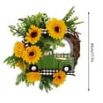 thumbnail image 7 of Sunflower Wreath,Sun Flower Wreaths for Front Door,Sunflower Truck Wreath,Artificial Sunflower Wreath,Retro Rustic Styles Welcome Wreath,17inch, 7 of 7