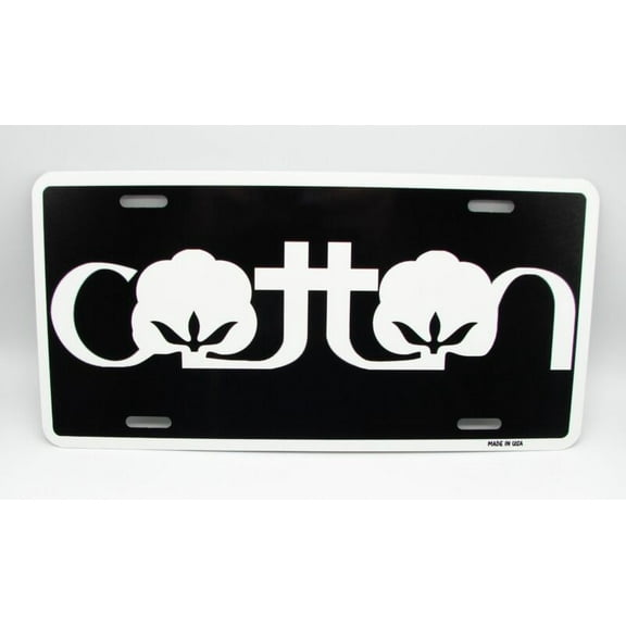 COTTON METAL CAR NOVELTY LICENSE PLATE AUTO TAG - Aluminum ( 12 inch x 6 inch )