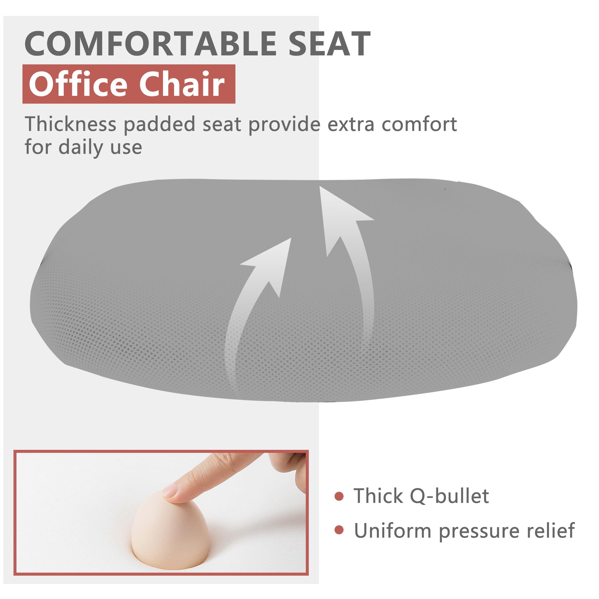 PayLessHere Ergonomic Office Chair with Lumbar Support, Adjustable Height, Swivel Casters, Grey, 1 Pack
