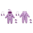 thumbnail image 5 of BULLPIANO Baby Winter Snowsuit One-Piece Hooded Romper Bodysuits Zipper Warm Coat Jacket with Gloves Boots 3 Piece Set, 5 of 6