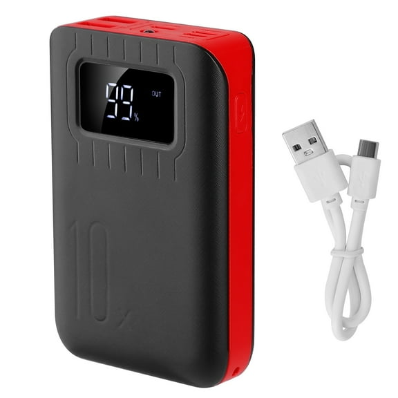 iMounTEK 10000mAh Portable Power Bank External Battery Pack Charger  LCD Display Flashlight Type C Micro USB Red