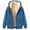 Blue, variant on Unisex Fleece Hooded Winter Jacket Zip Up Warm Coat with Pockets Solid Color Casual Outerwear