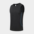 thumbnail image 4 of Men's Quick Dry Tech Stretch Active Sleeveless Crewneck Tank Top Workout Shirt Size 2XL Black, 4 of 5