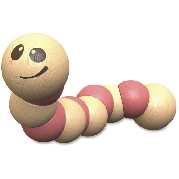 BeginAgain BGAB1316 Earthworm Wooden Toy - Pink