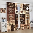 thumbnail image 4 of Vintage Coffee Kitchen Curtains Rustic Farmhouse Coffee Cup Brown Modern Abstract Art Bedroom Living Room Bathroom Blackout Rod Pocket Decoration Window Drapes 2 Panels W42xL54in, 4 of 6