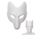 thumbnail image 1 of Máscara de zorro Máscaras japonesas Kabuki Kitsune Máscaras de PU para hombres, mujeres, niños, disfraz de fiesta de disfraces de Navidad de Halloween, 29 * 18 CM, 1 of 6