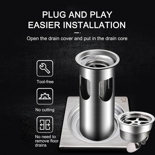 ¡Descuento Exclusivo!, Desagües de piso de acero inoxidable con gravedad y concha que evitan obstrucciones, olores e insectos Desagües de piso de doble núcleo Akmoler