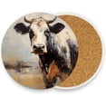 thumbnail image 2 of Cow Portraits Coasters Absorbent Moisture Non-Slip Drink Coaster Ceramic Stone with Cork Base Desktop Protection Prevent Furniture Damage 4PCS Home Decor, 2 of 6