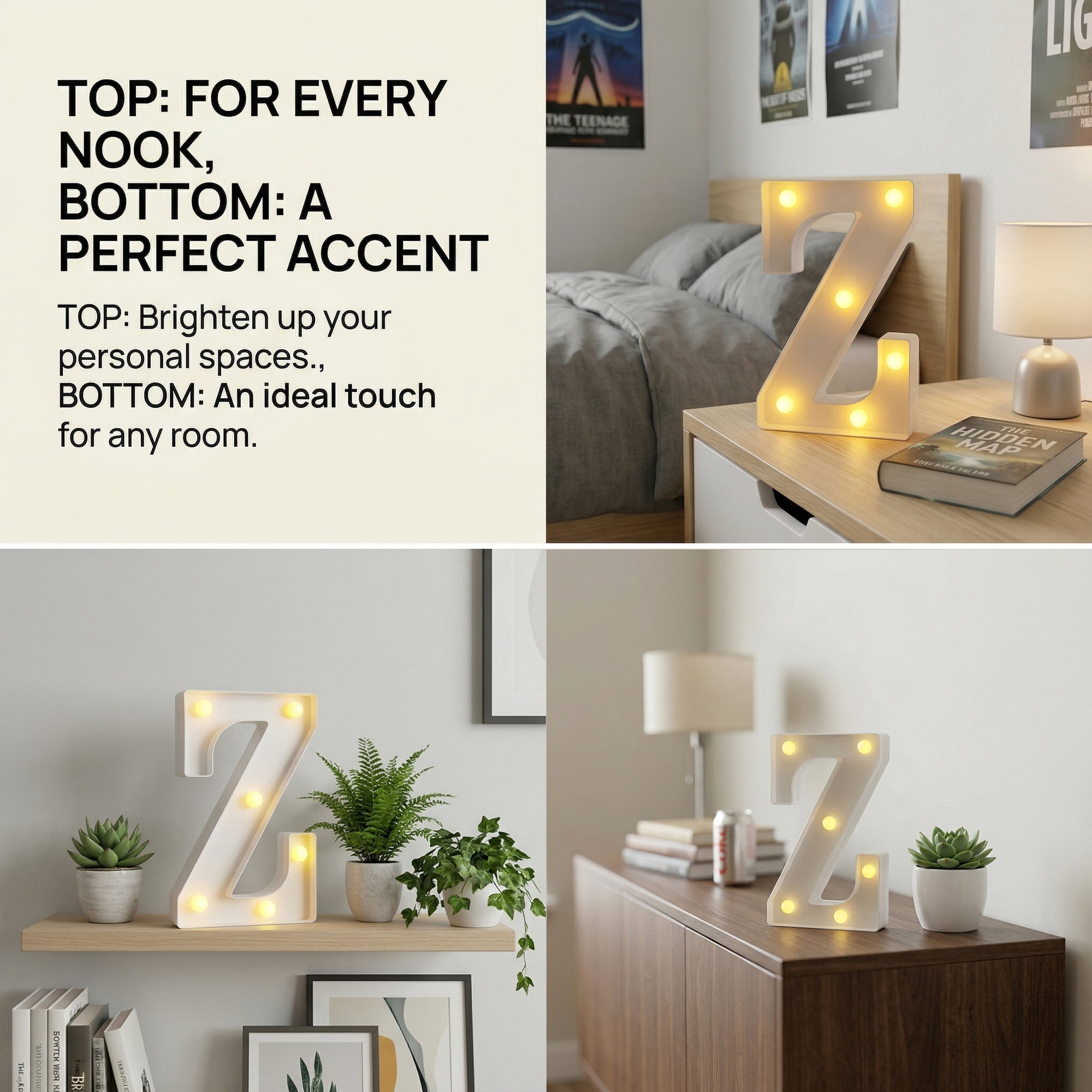 Unique Bargains Marquee Letters With Lights LED Light Up Signs Letter Z 5.5"L x 1.3"W x 8.1"H