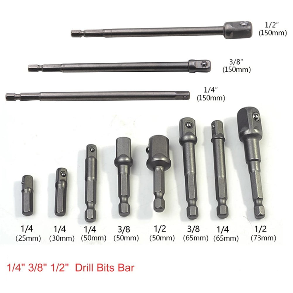 Socket Bit Adapter Hex Impact Drill Bits Driver Bar Wrench Extension P3 