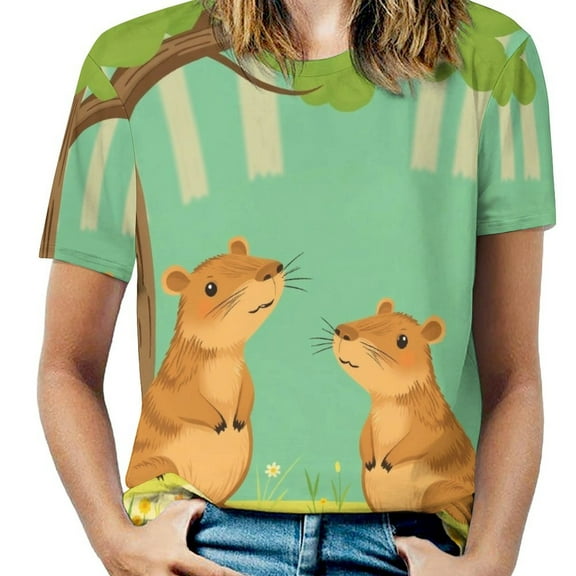 Interesting Finless Porpoise Women T-Shirt Classic O Neck T-Shirts Short-Sleeve Trendy Animal Print Design Tshirt Casual Clothing