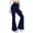 Blue, variant on Workout Leggings for Women Breathable Trendy Slim Flared Yoga Pants Stretch Elastic High Rise 7/8 Length Pants Solid Pants for Lady Tiktok Trend Items Outdoor Gray